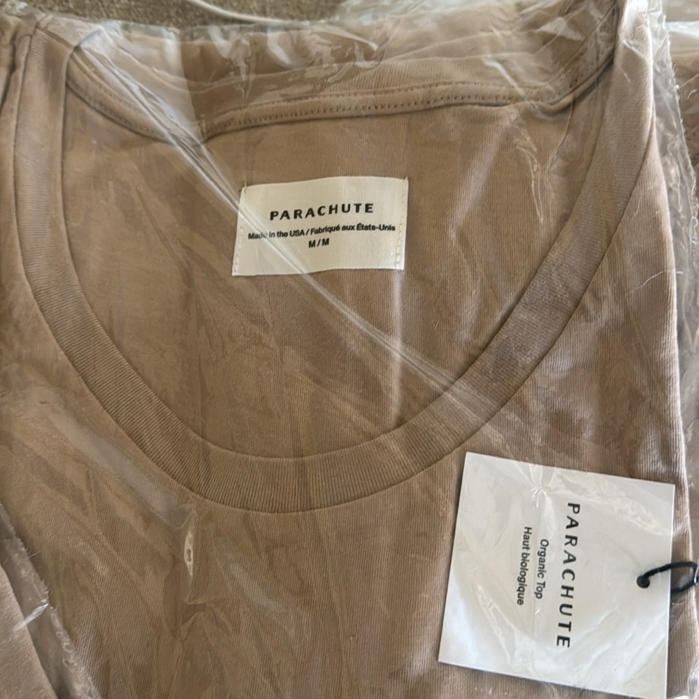 Parachute Organic Cotton Tee Lounge Tan Bisque M XL - Picture 5 of 6